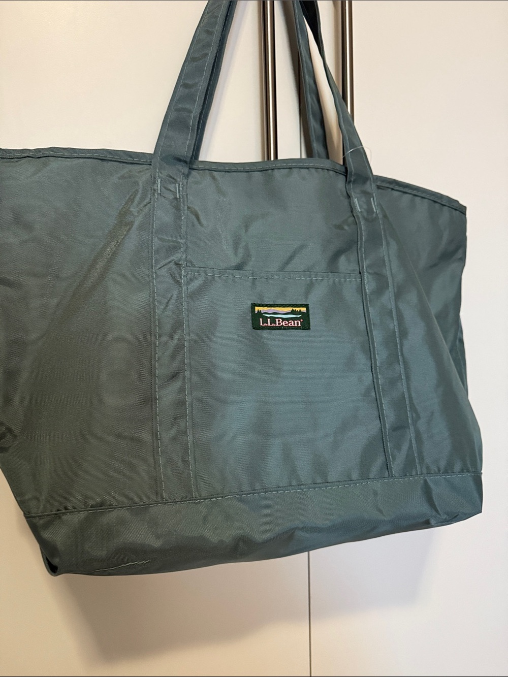 L.L. Bean Slate Green Nylon Tote